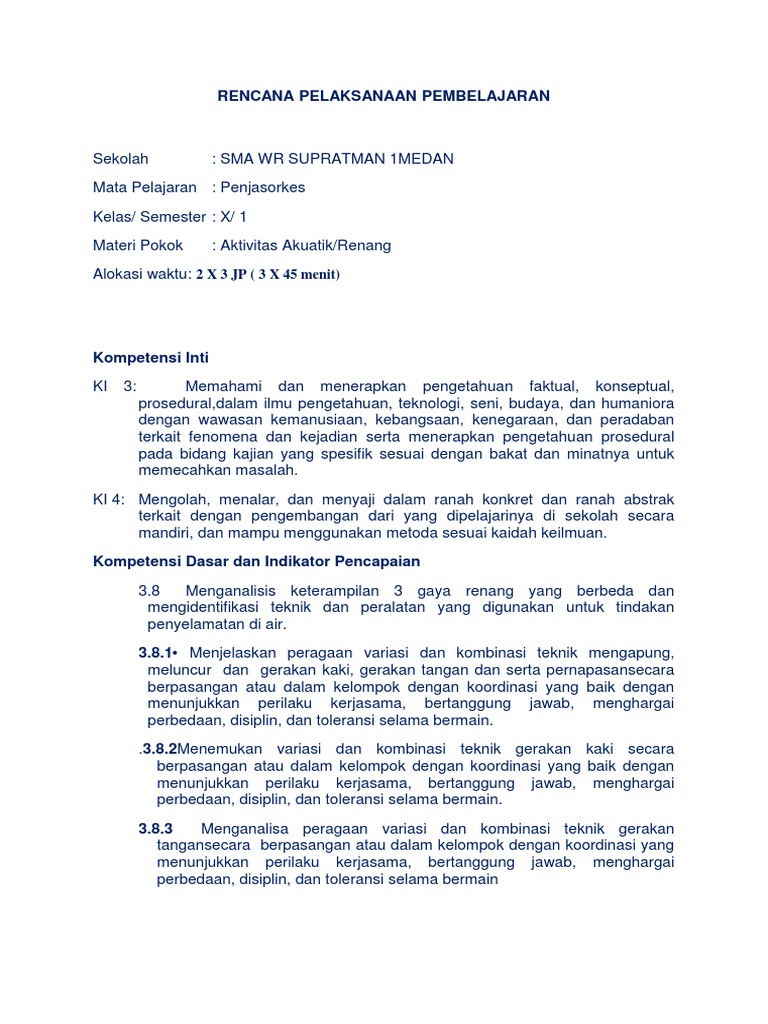 Rpp Renang