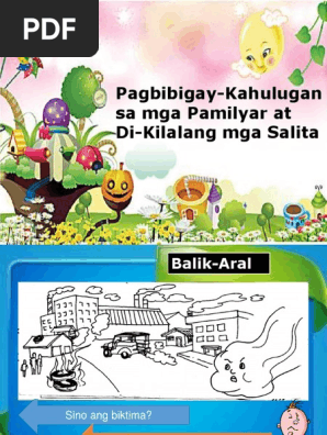 Wk9 D1 Pagbibigay Kahulugan Sa Pamilyar At Di Kilalang Salita Pdf