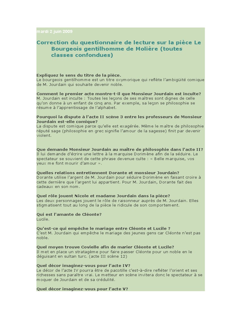 La Jeunesse De Molière Résumé Par Chapitre Moliere | PDF | Molière | Théâtre