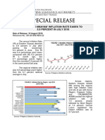 Special Release: Eastern Visayas' Inflation Rate Eases To 5.9 Percent in July 2018