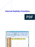 Internal Statistics Functions