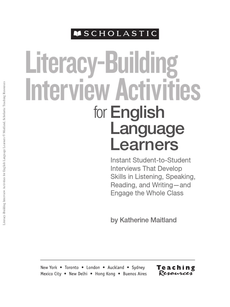 Literacy-Building Interview Activities For English Language Learners ...