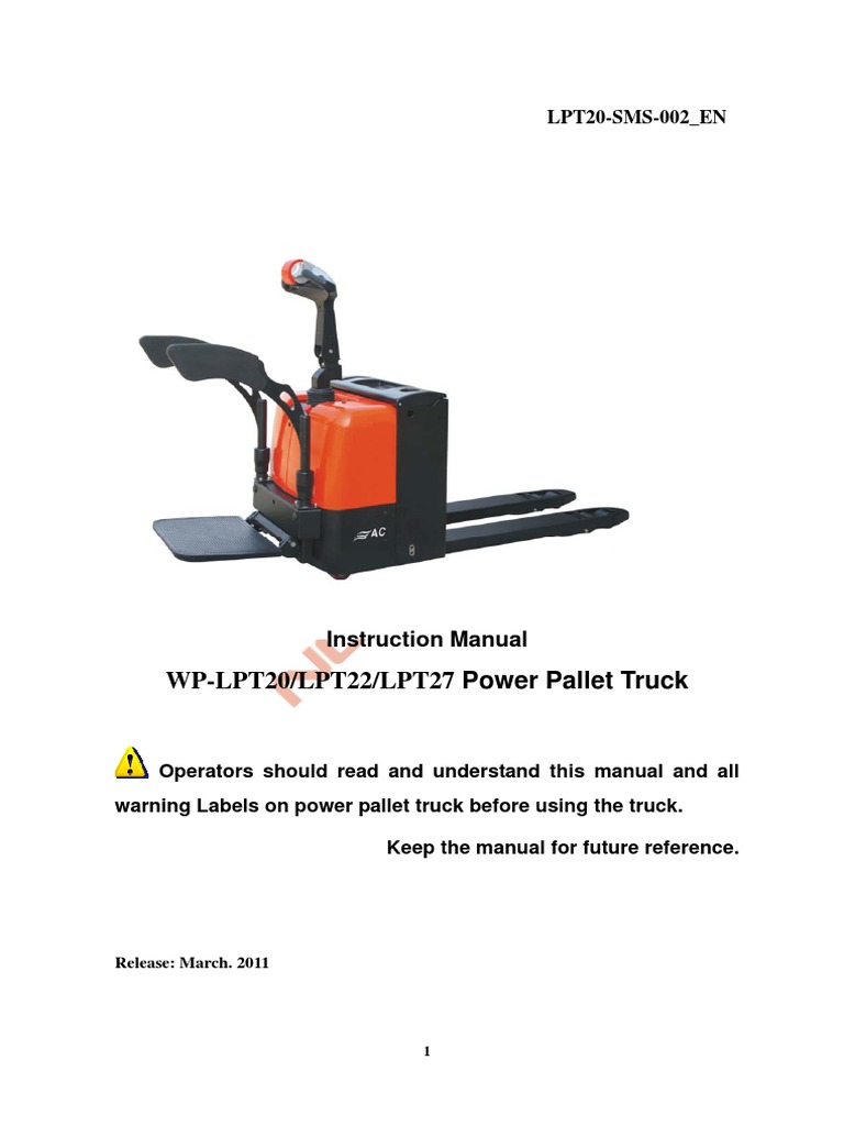 Manual Servicio Zorra Cpower Noblelift Wp Lpt20