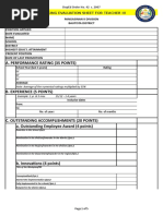 A. Performance Rating (35 Points) : Deped Order No. 42 S. 2007