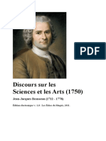 Discours Sur Les Sciences Et Les Arts 1750