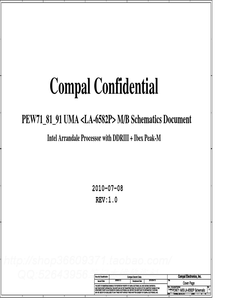 PEW71 LA-6582P Schematic Overview | PDF | Usb | Electronics