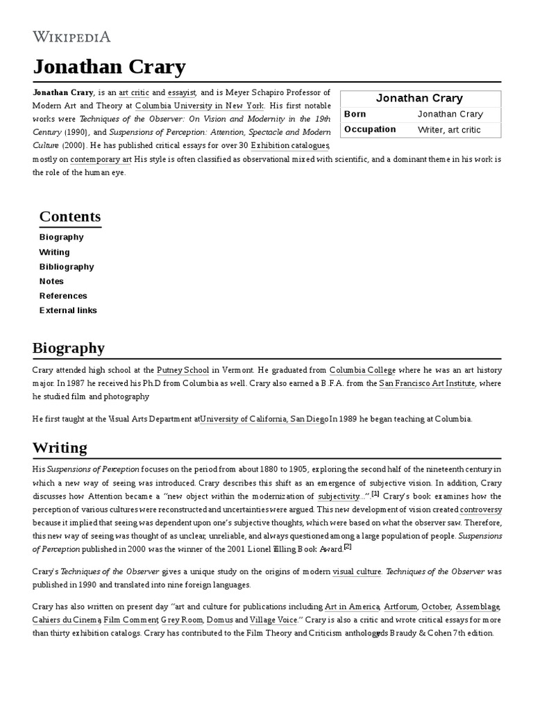 Jonathan Crary Pdf Aesthetics