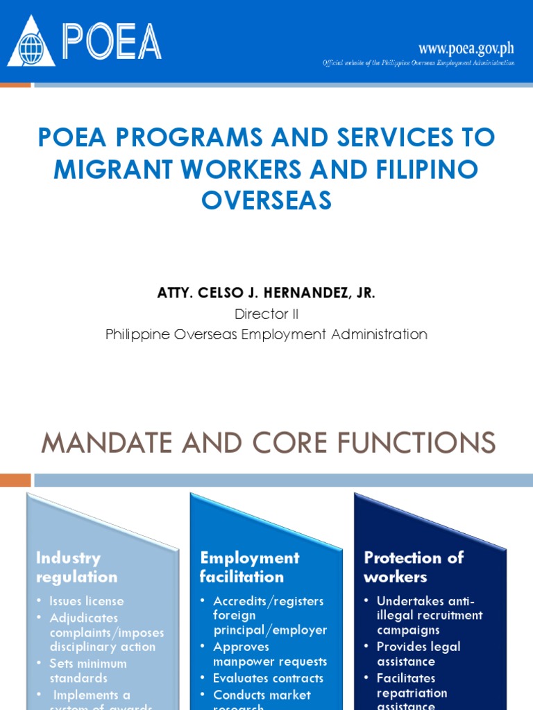 Dfa Lecture Cjh-Poea Programs | PDF | Employment | Public Sphere
