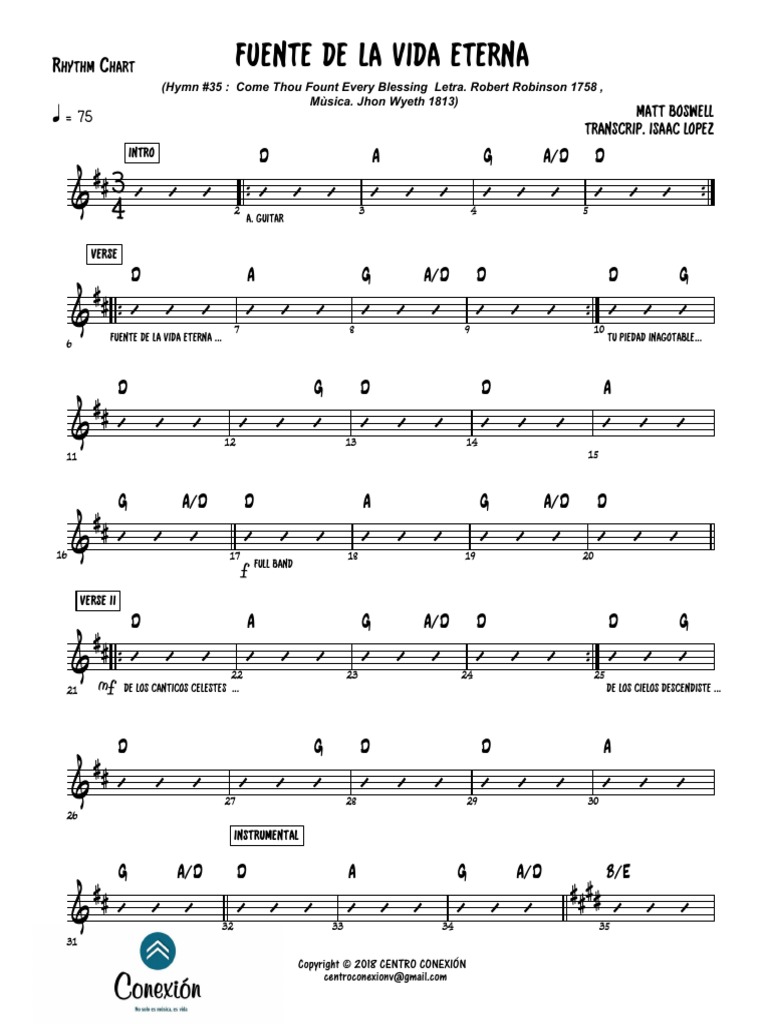 Fuente de La Vida Eterna (Himno) - Rhythm Chart | PDF