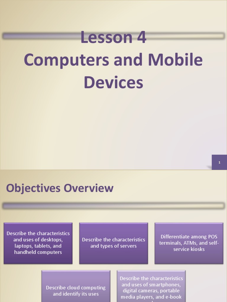 Lesson4 Computers and Mobile Devices PDF Mobile Device Point Of