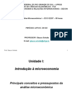 Unidade I - Conceitos e Divisão Dos Tópicos Da Microeconomia