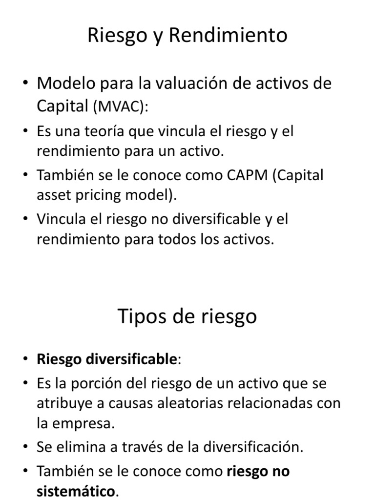 Riesgo y Rendimiento en Inversiones | PDF | Compartir (Finanzas ...