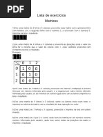 Exercícios matriz 