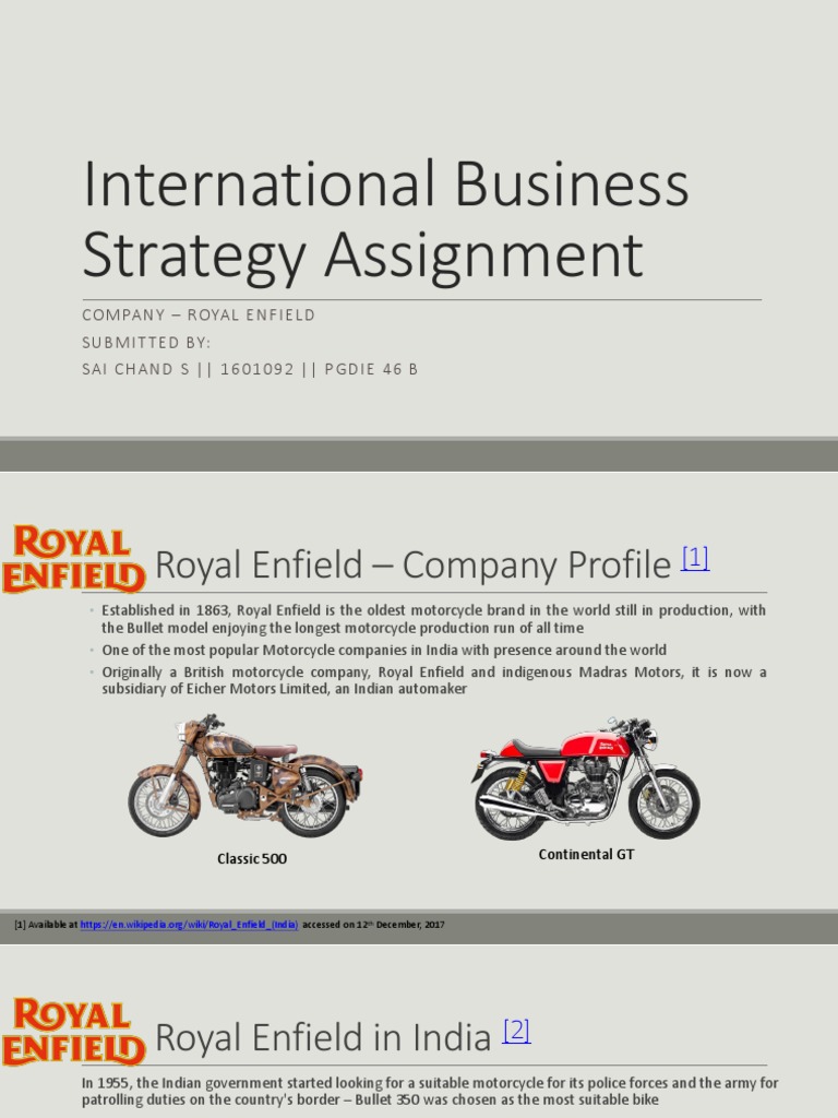 Royal Enfield International Business Strategy | PDF | Motorcycling ...