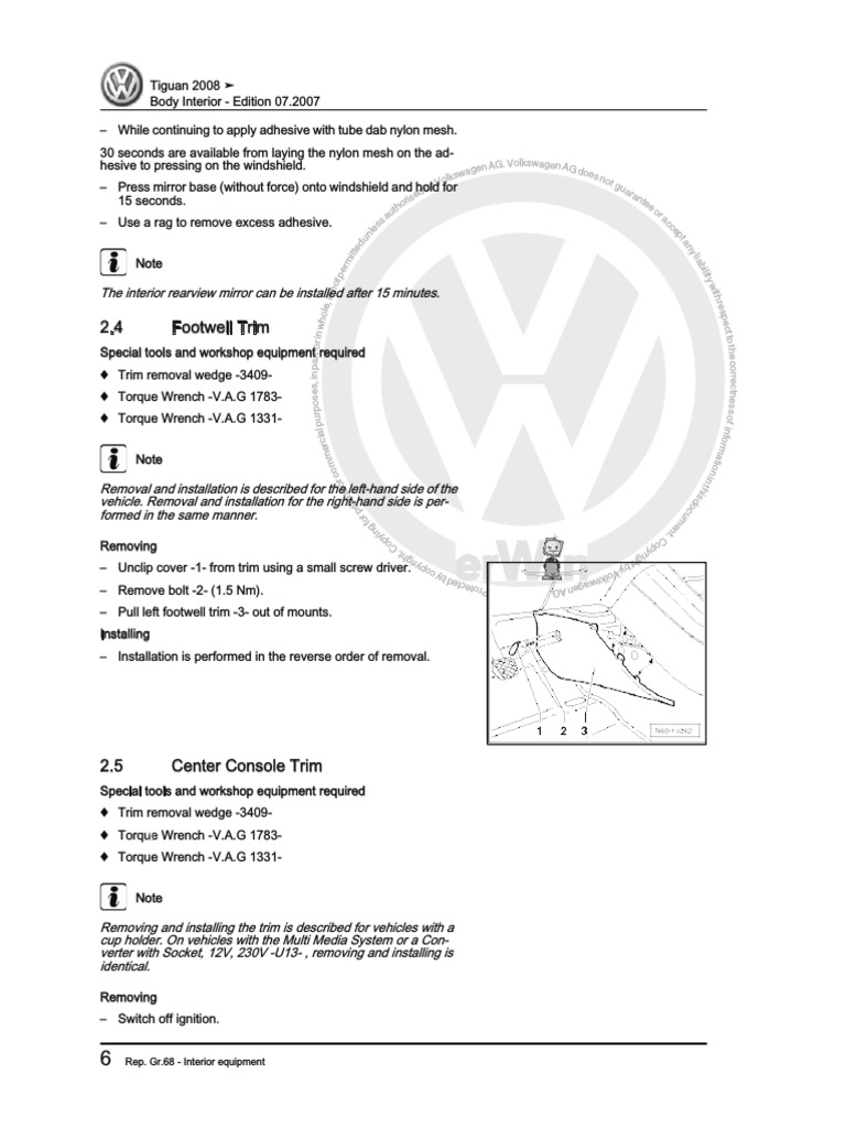 Tiguan Remove Centre Console PDF PDF