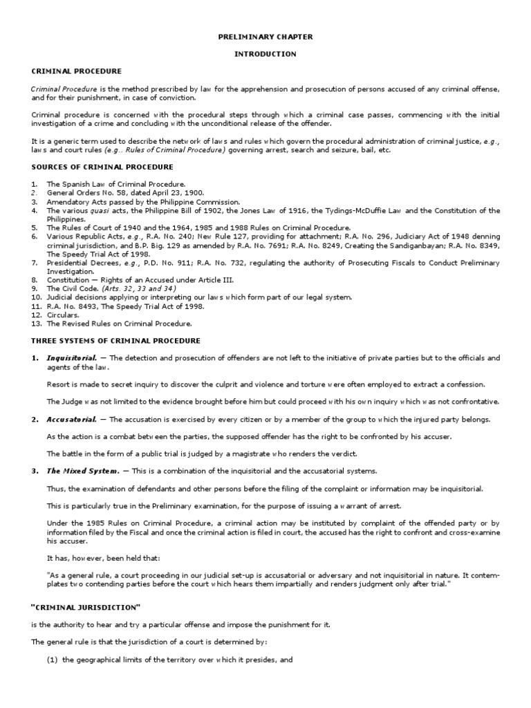 Preliminary Chapter PDF Criminal Procedure In South Africa