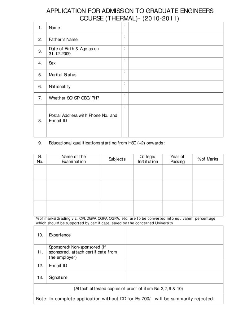 Application Format | PDF | Career & Growth