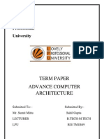 Term Paper Advance Computer Architecture: Lovely Professional University