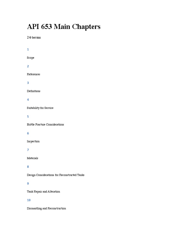 API 653 Storage Tank Standards Overview | PDF