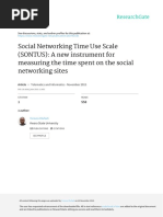 (2016) Social Networking Time Use Scale (SONTUS) A New Instrument For Measuring The Time Spent On The Social Networking Sites