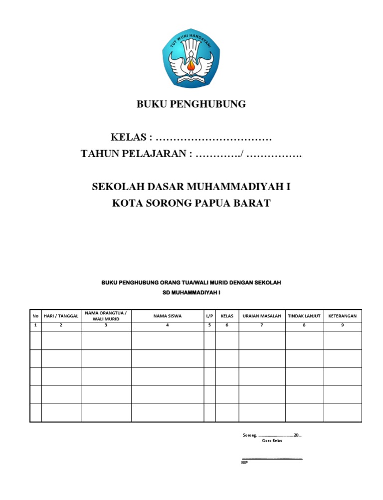 Contoh Buku Penghubung Guru Dan Wali Murid Info Terkait Buku