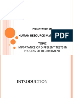 Importance of Different Tests in Recruitment Process