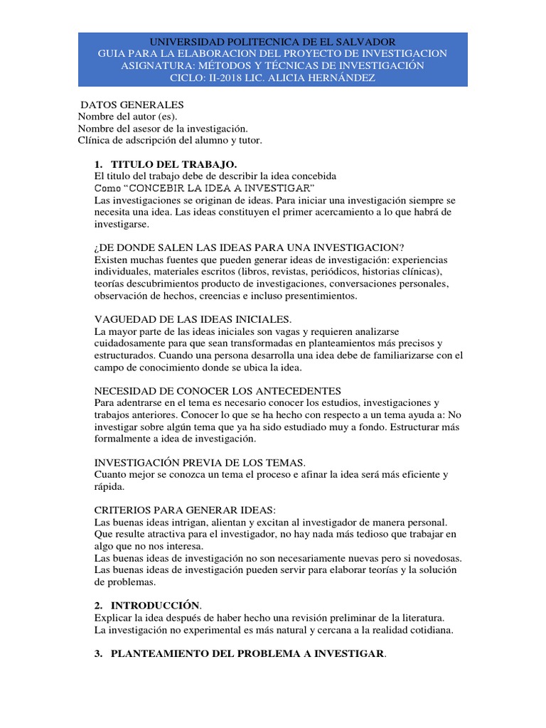 Guia de Proyecto de Investigacion | PDF | Teoría | Hipótesis