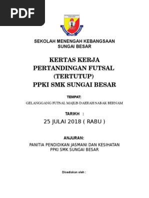 Kertas Kerja Pertandingan Futsal 2018 Pdf