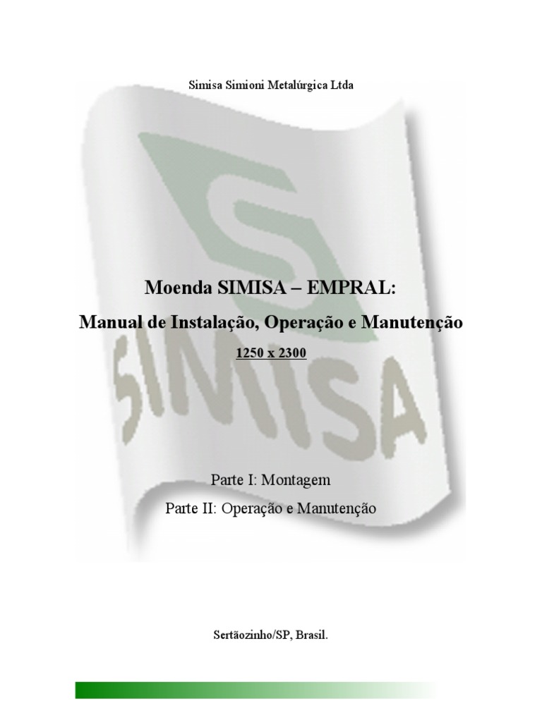 Manual de Montagem da Moenda Simisa | PDF | Parafuso | Óleo de motor