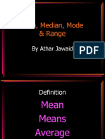 Mean, Median, Mode & Range