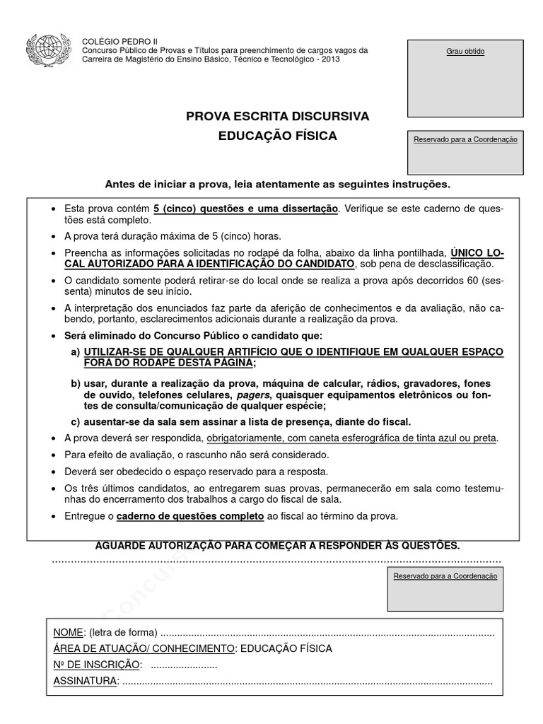 Questões de Educação Física, PDF