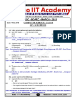 Xii HSC - Board - March - 2018: Computer Science - Ii (D-9) QP + Solutions