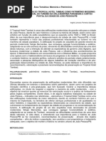 Resumo Expandido - Tropical Hotel Tambaú Arquitetura Moderna e Marco Inicial Do Turismo Na Orla Marítima Paraibana