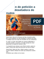 Oración de Petición A María Desatadora de Nudos