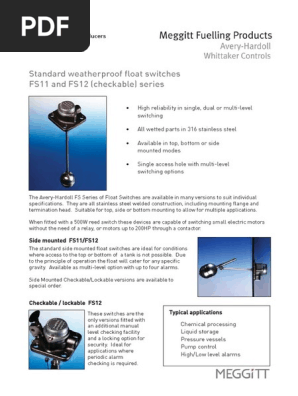 Weatherproof Float Switch