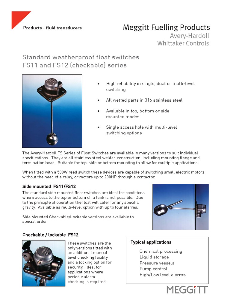 Checkable Lockable Float Switches | PDF | Switch | Relay