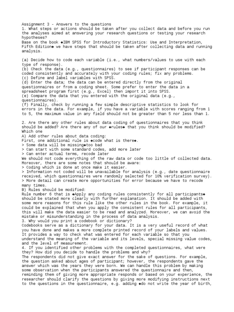 Data Coding and Analysis Guidelines | PDF | Spss | Questionnaire
