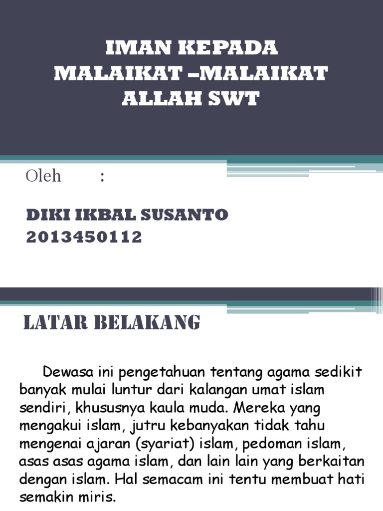 Makalah Malaikat Iman Kepada