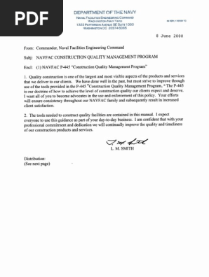 009 Attached 1 Navfac P 445 Construction Quality Management Pdf Quality Assurance Economic Sectors