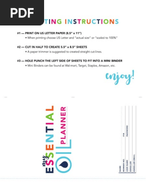 Essential Oil Planner Printable