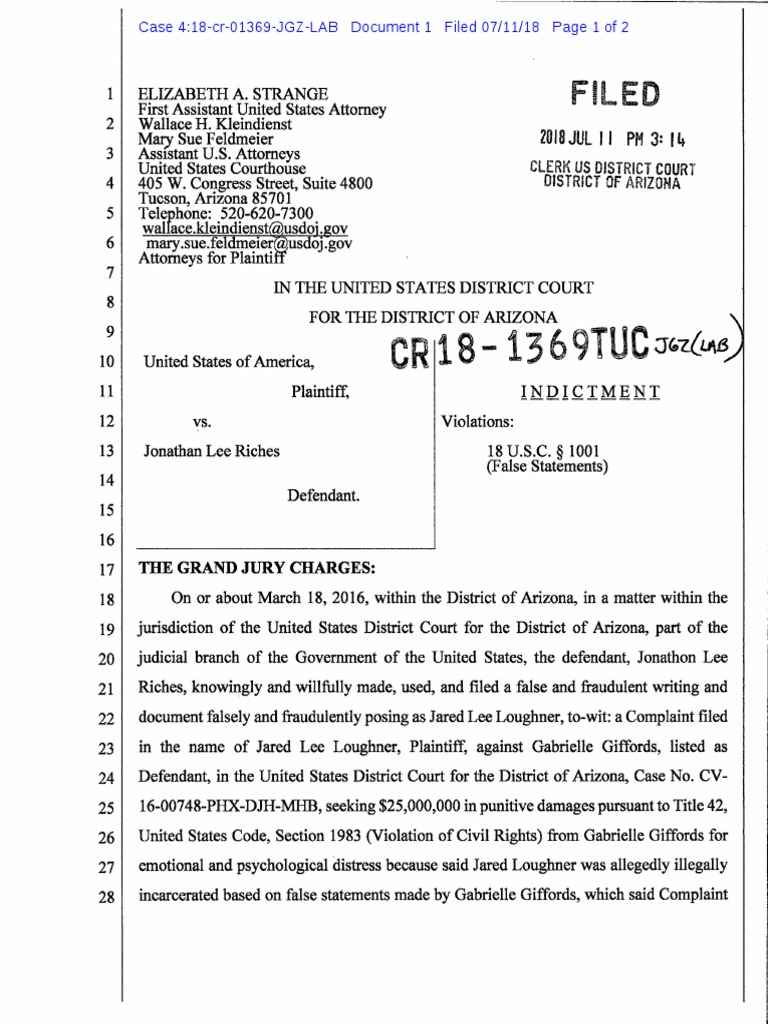 Jonathan Lee Riches Indictment | PDF | Prosecution | Defendant
