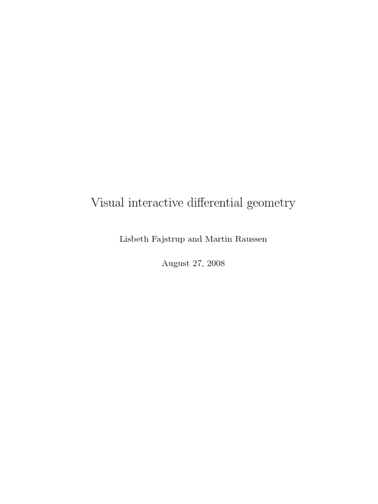 Visual Interactive Differential Geometry PDF PDF Curvature Curve