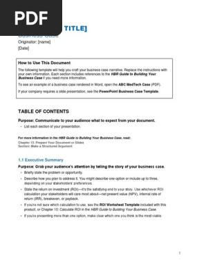 Word Business Case Template