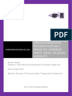 CU00527F Ejercicios Resueltos Programacion C Printf Scanf Calculos PDF