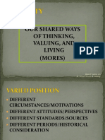 Our Shared Ways of Thinking, Valuing, and Living (Mores) : Roland Tuazon, CM St. Vincent School of Theology