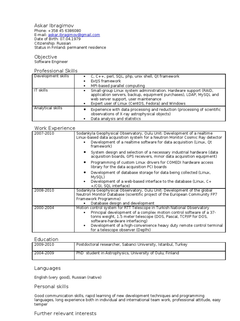 Software Engineer Profile | PDF | Art
