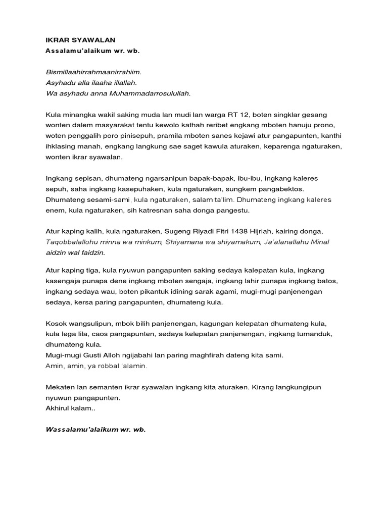 Ikrar Syawalan PDF