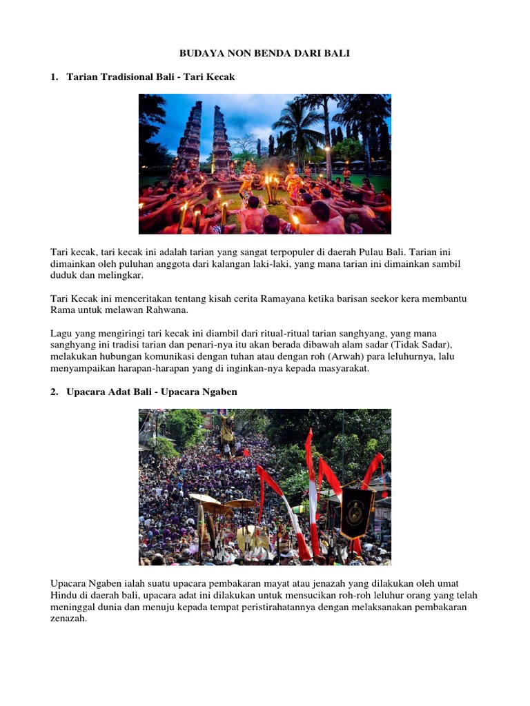 Budaya Non Benda Dari Bali Budaya Non Benda Dari Bali