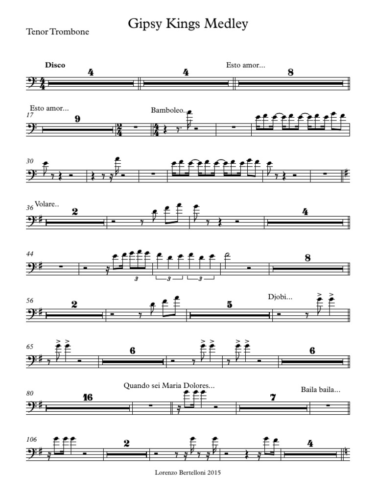 Gipsy Kings Medley - Tenor Trombone 1.0
