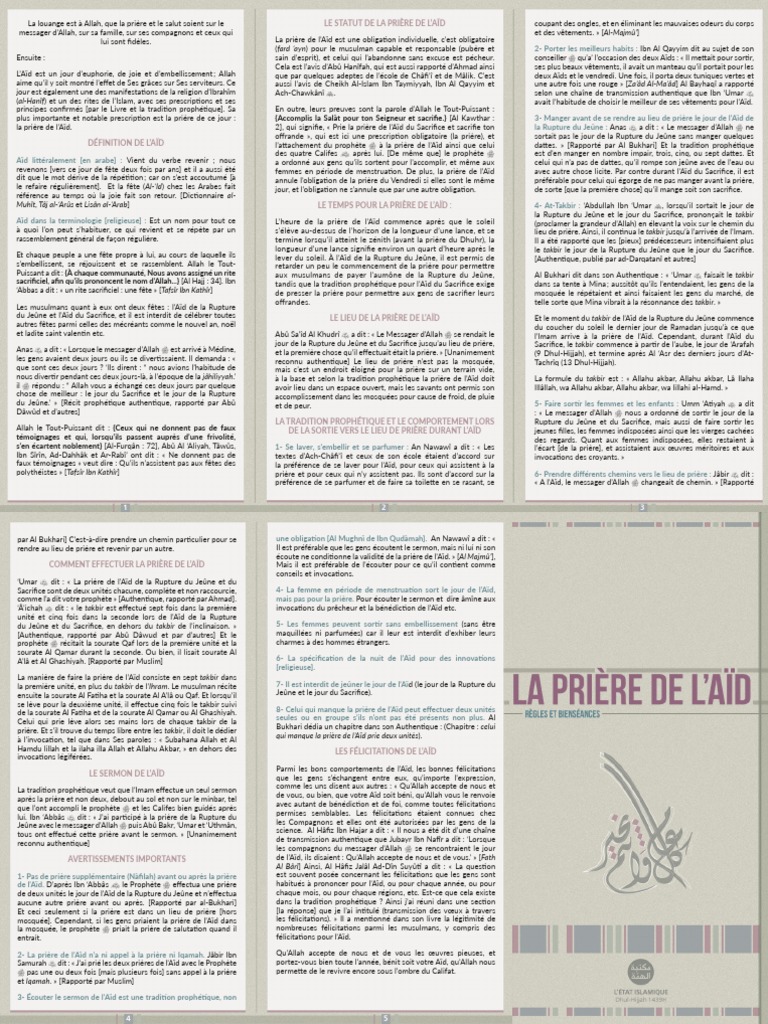 La Signification et Pratique de l'Aïd | PDF | Mosquée | Prière